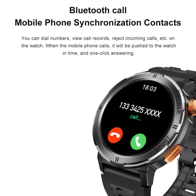 M52 1.43 inch Screen IP68 Waterproof Smart Watch, Support Bluetooth Call / Heart Rate (Tarnish) by buy2fix