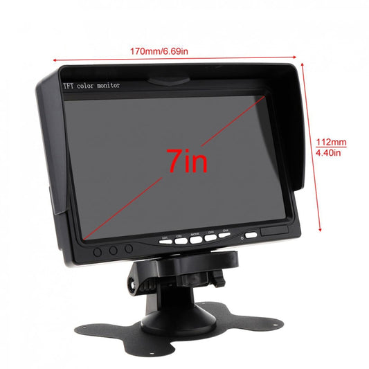 K0164 7 inch HD Car 18 IR Night Vision Rear View Backup Four Cameras Rearview Monitor - Rear View Cameras by buy2fix | Online Shopping UK | buy2fix