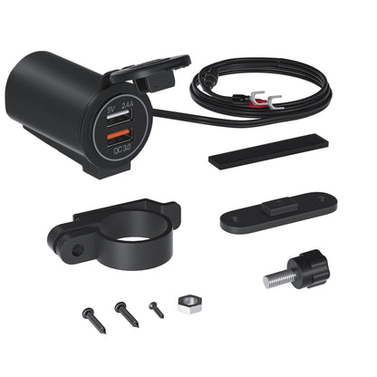ZH-723F4 Car / Motorcycle QC3.0 Cell Phone Fast Charging Dual USB Car Charger(Orange Light) - DIY Modified Charger by buy2fix | Online Shopping UK | buy2fix