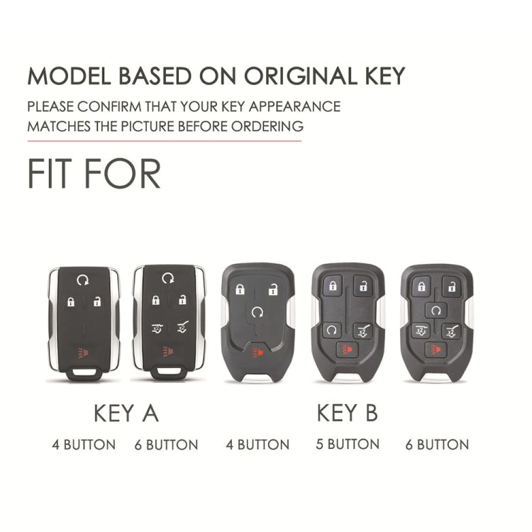 For Chevrolet GMC / Colorad 4-button C159 Car Key Leather Protective Case(Black) by buy2fix