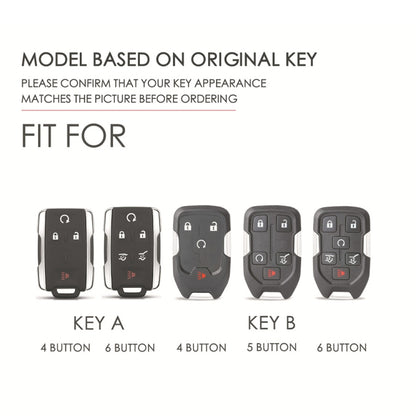For Chevrolet GMC / Colorad 4-button C159 Car Key Leather Protective Case(Black) by buy2fix