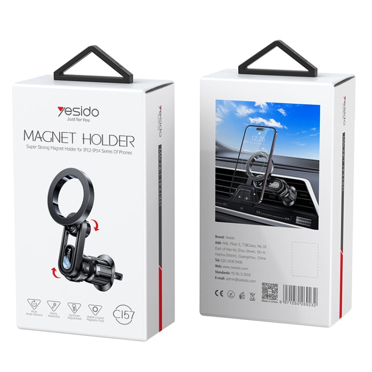 Yesido C157 Strong Magnetic Car Air Vent Phone Holder (Black) - Universal Car Holders by Yesido | Online Shopping UK | buy2fix