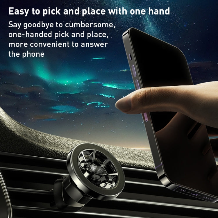 Yesido C158 2 in 1 Magnetic Ring Car Dashboard Air Vent Phone Holder (Black) by Yesido