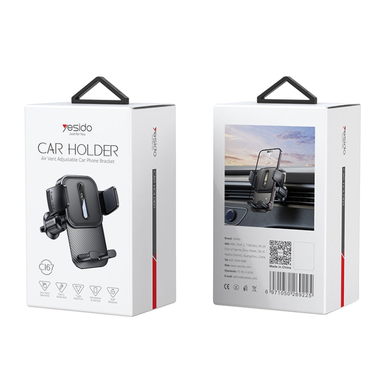 Yesido C167 Rotatable Car Air Outlet Phone Holder (Black) - Universal Car Holders by Yesido | Online Shopping UK | buy2fix