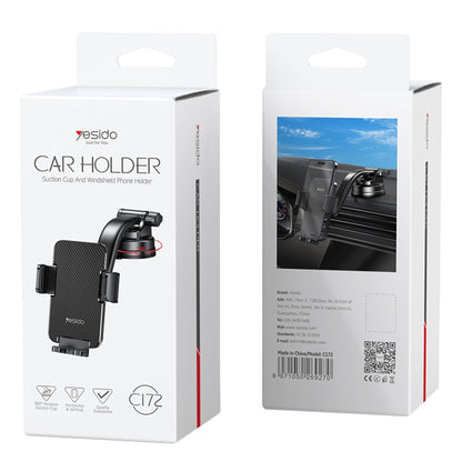 Yesido C172 Suction Cup Type Bending Arm Car Phone Holder (Black) - Universal Car Holders by Yesido | Online Shopping UK | buy2fix