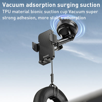 Yesido C173 Suction Cup Type Telescopic Rod Car Phone Holder (Black) - Universal Car Holders by Yesido | Online Shopping UK | buy2fix