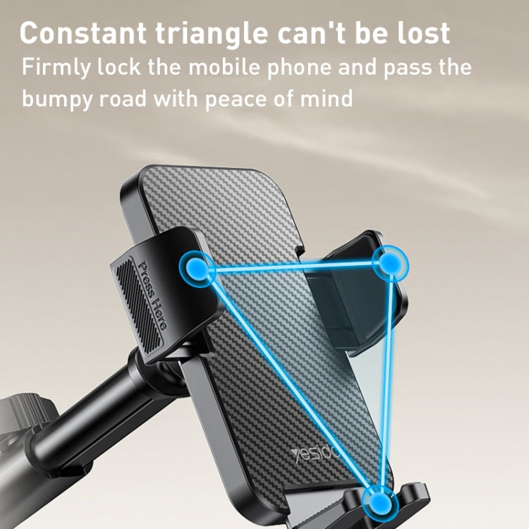 Yesido C173 Suction Cup Type Telescopic Rod Car Phone Holder (Black) - Universal Car Holders by Yesido | Online Shopping UK | buy2fix