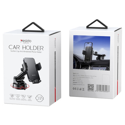 Yesido C173 Suction Cup Type Telescopic Rod Car Phone Holder (Black) - Universal Car Holders by Yesido | Online Shopping UK | buy2fix