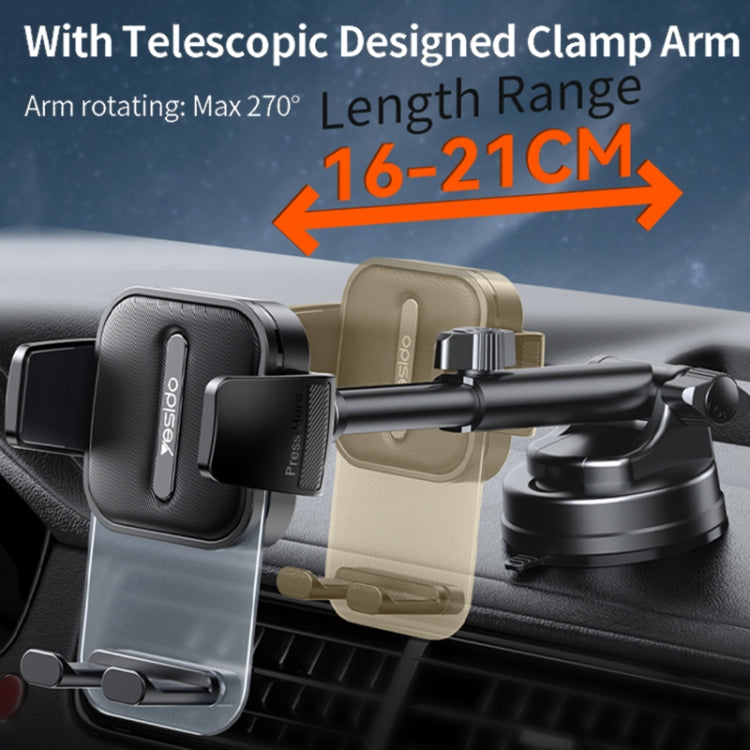 Yesido C261 Suction Cup Type Telescopic Car Phone Holder - Universal Car Holders by Yesido | Online Shopping UK | buy2fix