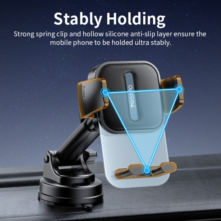 Yesido C261 Suction Cup Type Telescopic Car Phone Holder - Universal Car Holders by Yesido | Online Shopping UK | buy2fix