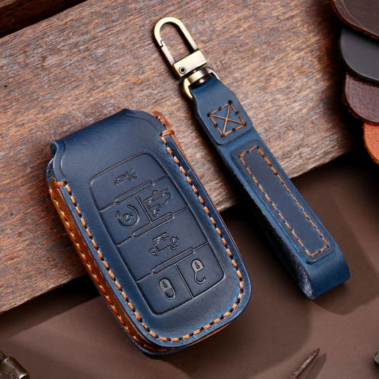 For Dodge Ram 6-button C163 Car Key Leather Protective Case (Blue) by buy2fix