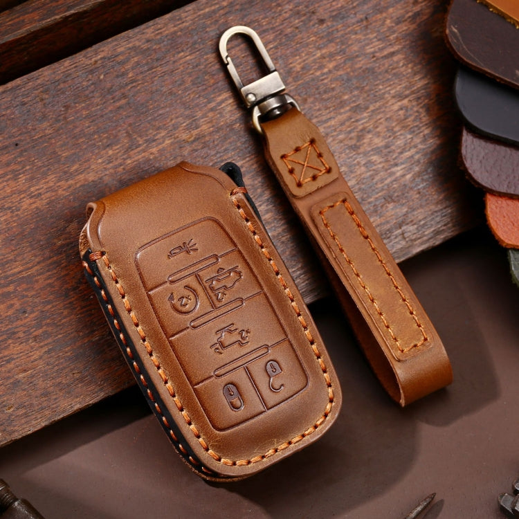 For Dodge Ram 6-button C163 Car Key Leather Protective Case (Brown) by buy2fix