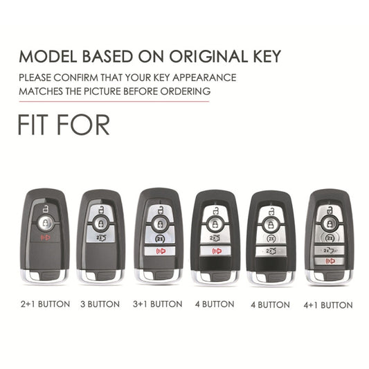 For Ford F-150 5-button C073 Car Key Leather Protective Case (Black) by buy2fix