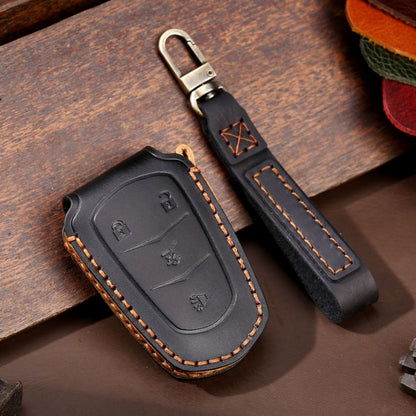 For Cadillac / CT5 / CT6 / XT6 4-button C086 Car Key Leather Protective Case (Black) by buy2fix