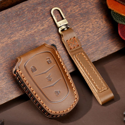 For Cadillac / CT5 / CT6 / XT6 4-button C086 Car Key Leather Protective Case (Brown) by buy2fix