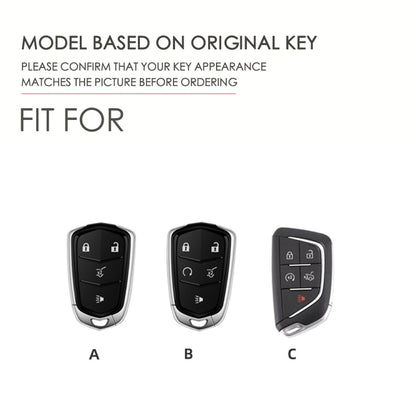 For Cadillac / CT5 / CT6 / XT6 4-button C086 Car Key Leather Protective Case (Black) by buy2fix