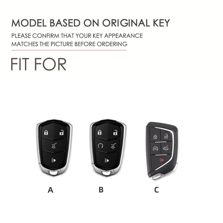 For Cadillac / CT5 / CT6 / XT6 4-button C086 Car Key Leather Protective Case (Blue) by buy2fix