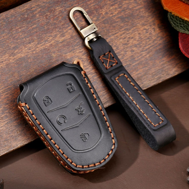 For Cadillac / CT5 / CT6 / XT6 5-button C087 Car Key Leather Protective Case (Black) by buy2fix