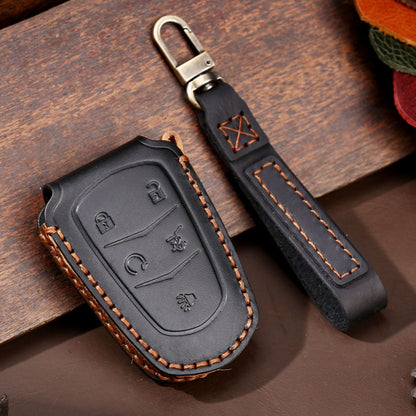 For Cadillac / CT5 / CT6 / XT6 5-button C087 Car Key Leather Protective Case (Black) by buy2fix