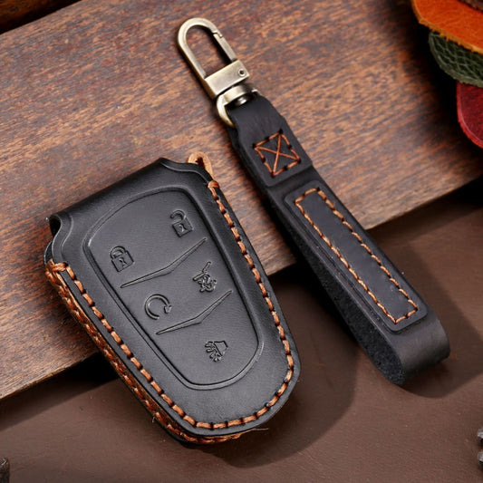 For Cadillac / CT5 / CT6 / XT6 5-button C087 Car Key Leather Protective Case (Black) by buy2fix
