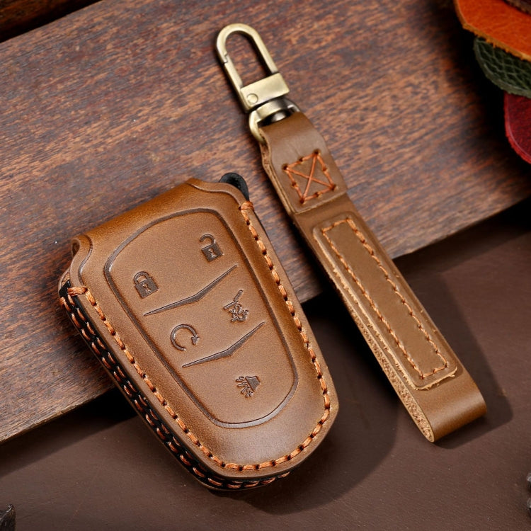 For Cadillac / CT5 / CT6 / XT6 5-button C087 Car Key Leather Protective Case (Brown) by buy2fix