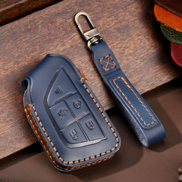 For Cadillac / CT5 / CT6 / XT6 C088 Car Key Leather Protective Case (Blue) by buy2fix
