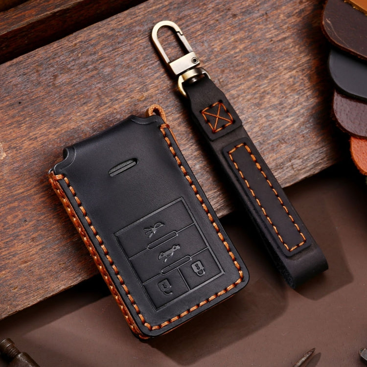 For Cadillac 4-button C090 Car Key Leather Protective Case (Black) by buy2fix