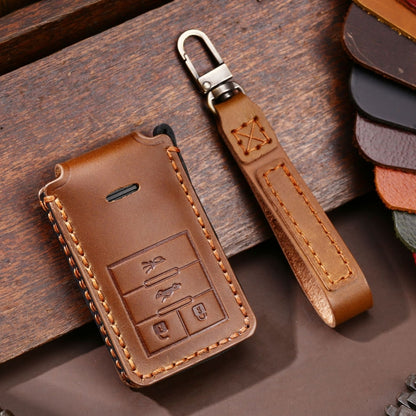 For Cadillac 4-button C090 Car Key Leather Protective Case (Brown) by buy2fix