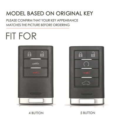 For Cadillac 4-button C090 Car Key Leather Protective Case (Blue) by buy2fix
