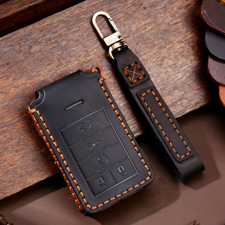 For Cadillac 5-button C091 Car Key Leather Protective Case (Black) by buy2fix