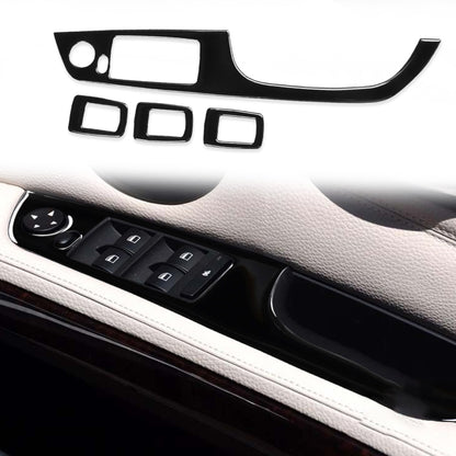 For BMW 3 Series E90/320i/325i 2005-2012 Car Carbon Fiber Right Drive Window Lifting Panel without Folding Key Decorative Sticker, Diameter: 37.8cm - Car Interior Mouldings by buy2fix | Online Shopping UK | buy2fix