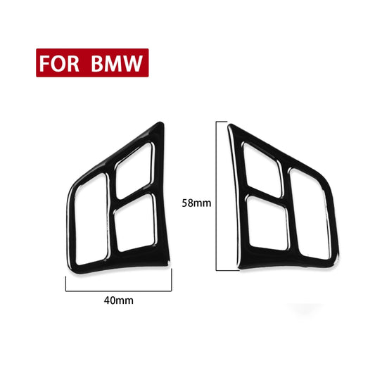 For BMW 3 Series E90 2005-2012 2pcs Car Steering Wheel Buttons Decorative Sticker, Left and Right Drive Universal - Car Interior Mouldings by buy2fix | Online Shopping UK | buy2fix