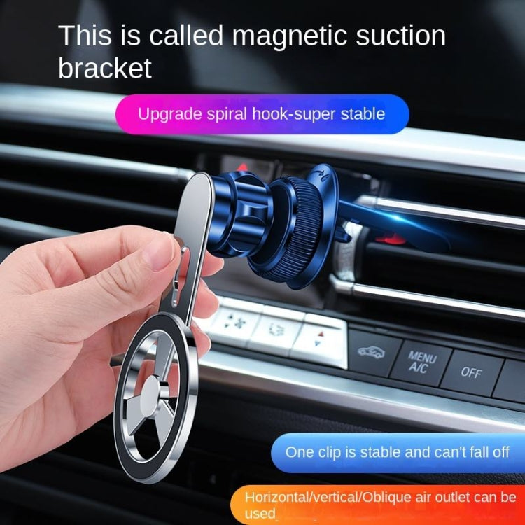 F73 MagSafe Magnetic Suction 360 Degree Rotating Car Phone Holder (Silver) by buy2fix
