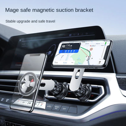 F73 MagSafe Magnetic Suction 360 Degree Rotating Car Phone Holder (Silver) by buy2fix