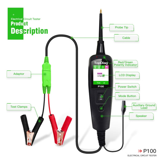 TopDiag P100 Car Circuit Intelligent Analyzer Diagnostic Instrument, Cable Length: 10m - Electronic Test by buy2fix | Online Shopping UK | buy2fix