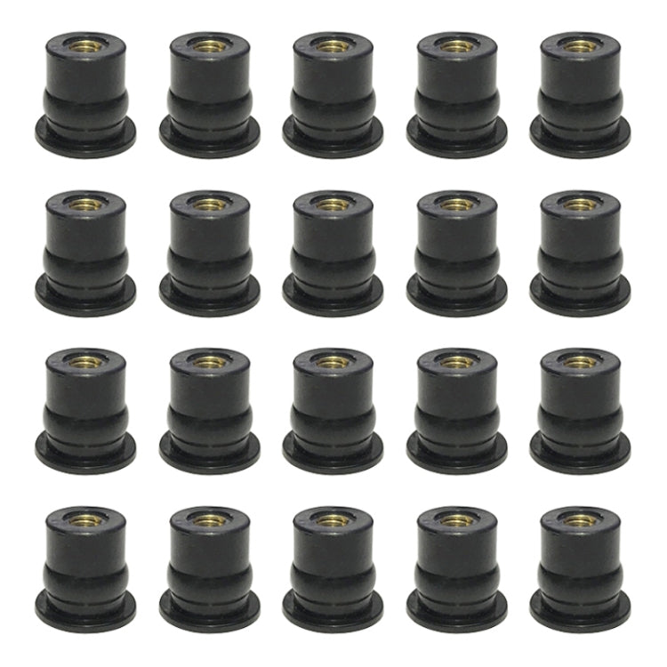 20 in 1 M6 Universal Motorcycle Windshield Brass Nuts - Replacement Parts by buy2fix | Online Shopping UK | buy2fix