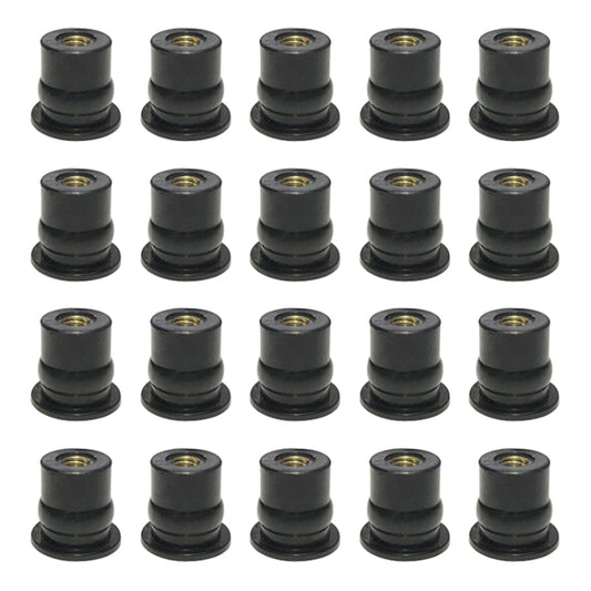 20 in 1 M6 Universal Motorcycle Windshield Brass Nuts - Replacement Parts by buy2fix | Online Shopping UK | buy2fix