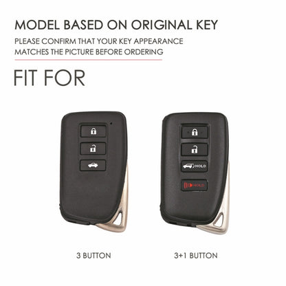 For Lexus 3-button Hallmo Car Cowhide Leather Key Protective Cover Key Case(Black) - Car Key Cases by Hallmo | Online Shopping UK | buy2fix