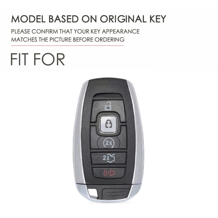 For Lincoln Hallmo Car Cowhide Leather Key Protective Cover Key Case(Black) - Car Key Cases by Hallmo | Online Shopping UK | buy2fix