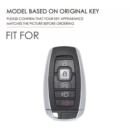 For Lincoln Hallmo Car Cowhide Leather Key Protective Cover Key Case(Black) - Car Key Cases by Hallmo | Online Shopping UK | buy2fix