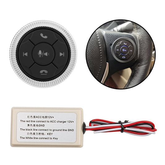 DQX-999A Multifunctional Steering Wheel Button Controller Car DVD Screen Wireless Remote Control (Silver) - Bluetooth Car Kits by buy2fix | Online Shopping UK | buy2fix