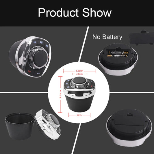 Multifunctional Car Cup Holder Wireless Knob Button Steering Wheel Button Remote Control without Light by buy2fix