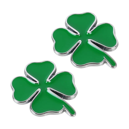 2pcs Four Leaf Clover Luck Symbol Badge Labeling Sticker Styling Car Decoration, Size: 2x2x0.2cm - 3D Metal Sticker by buy2fix | Online Shopping UK | buy2fix