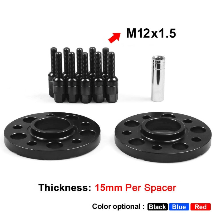 For Mercedes-Benz 15mm Car Modified Wheel Hub Flange Center Wheel Spacer with M12x1.5 Screws (Black) by buy2fix