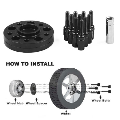 For Mercedes-Benz 15mm Car Modified Wheel Hub Flange Center Wheel Spacer with M12x1.5 Screws (Black) by buy2fix