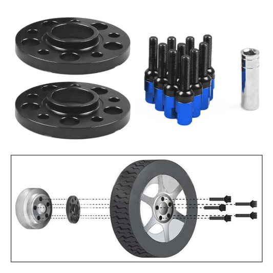 For Mercedes-Benz 15mm Car Modified Wheel Hub Flange Center Wheel Spacer with M12x1.5 Screws (Blue) - Wheels Tires & Parts by buy2fix | Online Shopping UK | buy2fix