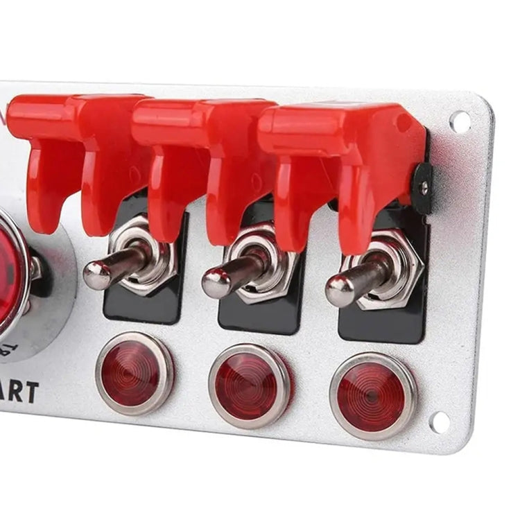 12V Racing Car LED Ignition Switch One Key Start Combination Panel - Car Switches by buy2fix | Online Shopping UK | buy2fix