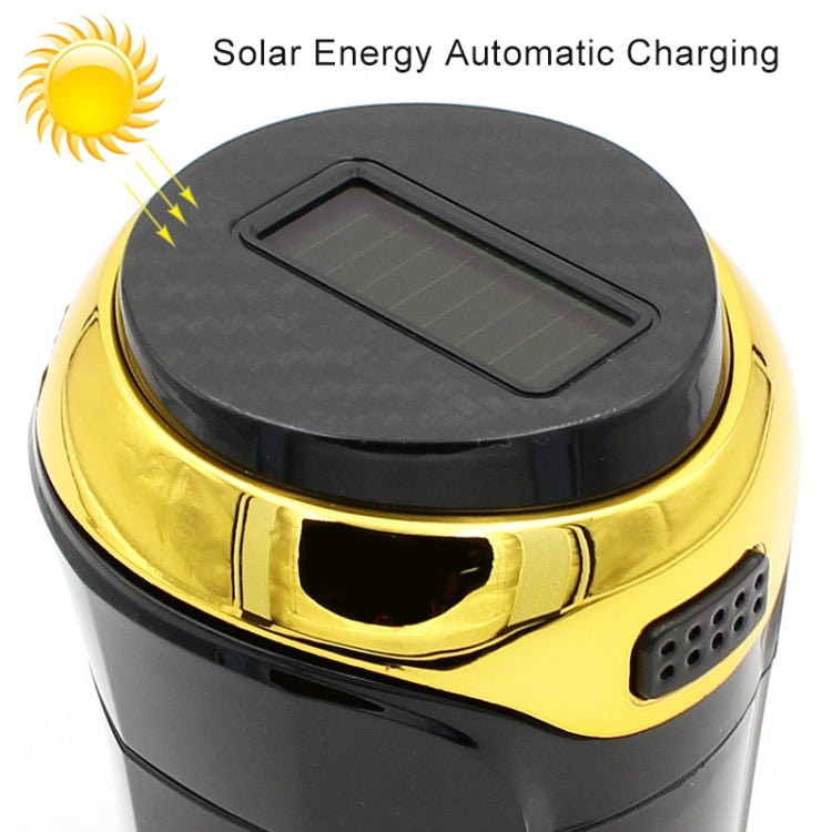 N12B Car Creative Ashtray Solar Power With Light And Cover Car Supplies (Gold) by buy2fix