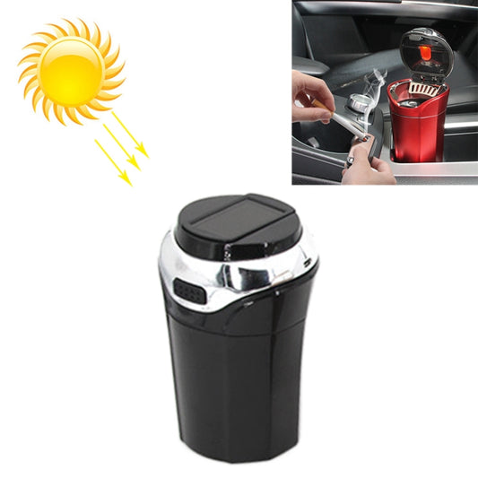 N12E Car Creative Ashtray Solar Power With Light And Cover With Cigarette Liighter (Black) - Ashtrays by buy2fix | Online Shopping UK | buy2fix
