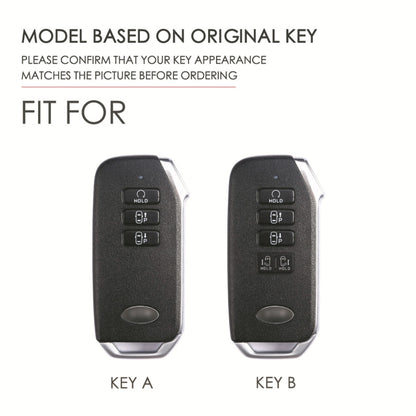 For Kia 3-button Hallmo Car Cowhide Leather Key Protective Cover Key Case(Black) - Car Key Cases by Hallmo | Online Shopping UK | buy2fix